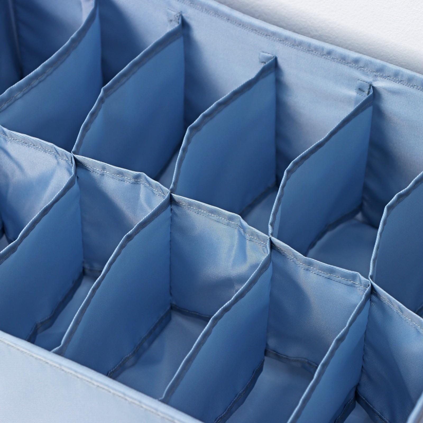 Органайзер для хранения белья «Комфорт», 12 отделений, 35×24×13 см, цвет серо-синий