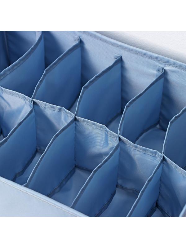 Органайзер для хранения белья «Комфорт», 12 отделений, 35×24×13 см, цвет серо-синий