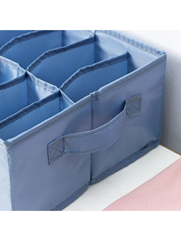 Органайзер для хранения белья «Комфорт», 12 отделений, 35×24×13 см, цвет серо-синий