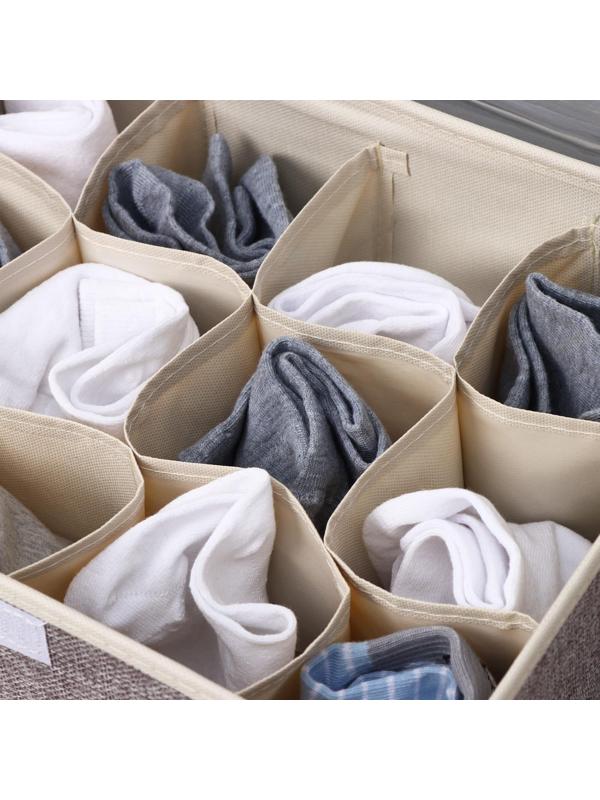 Органайзер для хранения белья с прозрачной крышкой Доляна «Тео», 12 отделений, 32×23×12 см, цвет серый