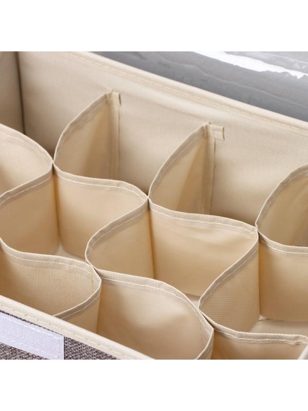 Органайзер для хранения белья с прозрачной крышкой Доляна «Тео», 12 отделений, 32×23×12 см, цвет серый