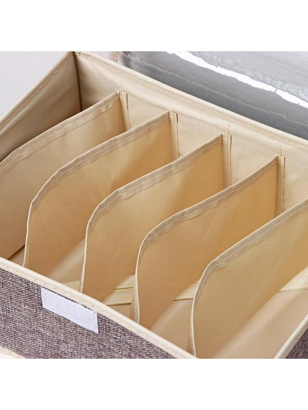 Органайзер для хранения белья с прозрачной крышкой Доляна «Тео», 6 отделений, 32×23×12 см, цвет серый