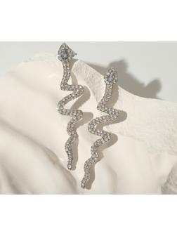 Серьги висячие со стразами 