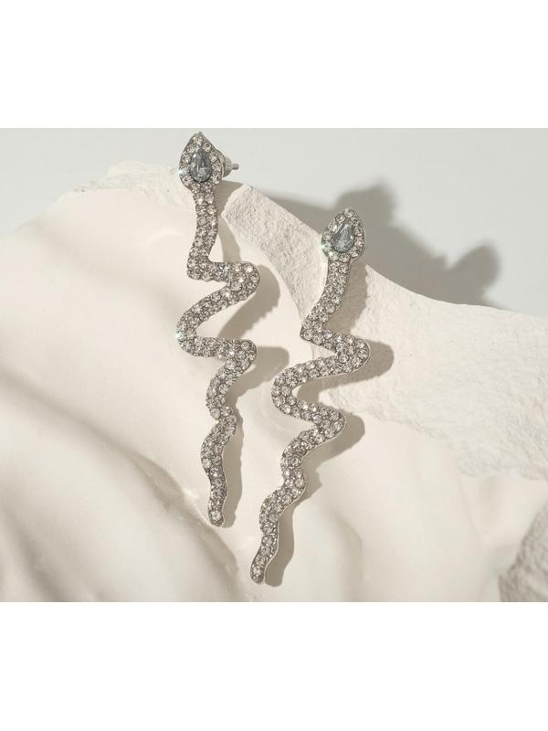 Серьги висячие со стразами 