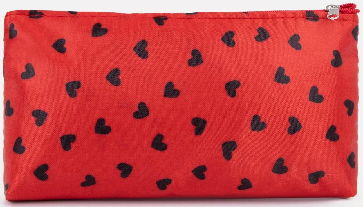 Косметичка на молнии, цвет красный