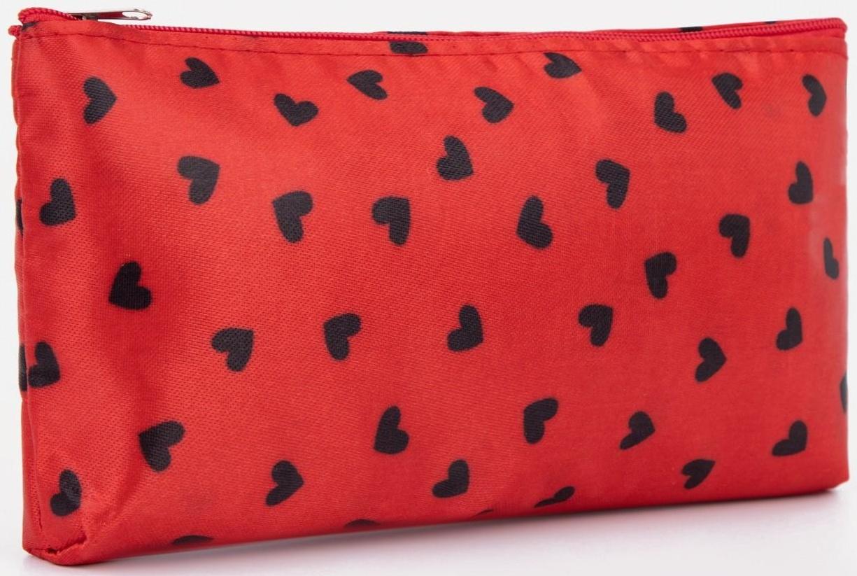Косметичка на молнии, цвет красный