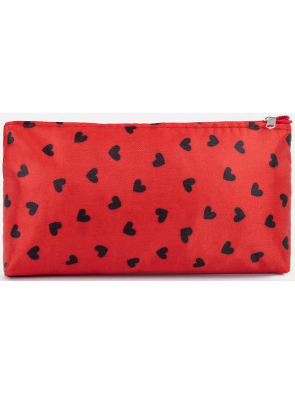 Косметичка на молнии, цвет красный