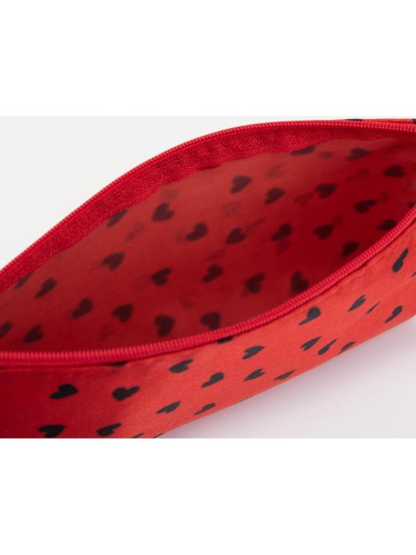 Косметичка на молнии, цвет красный