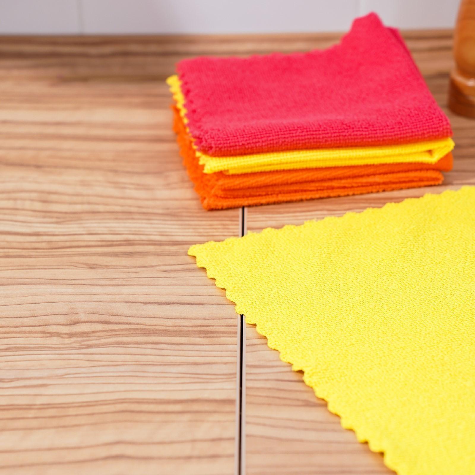 Салфетки универсальные Доляна «Промо», 180 гр, 5 шт, 30×30 см, микрофибра, ультразвуковая обработка края