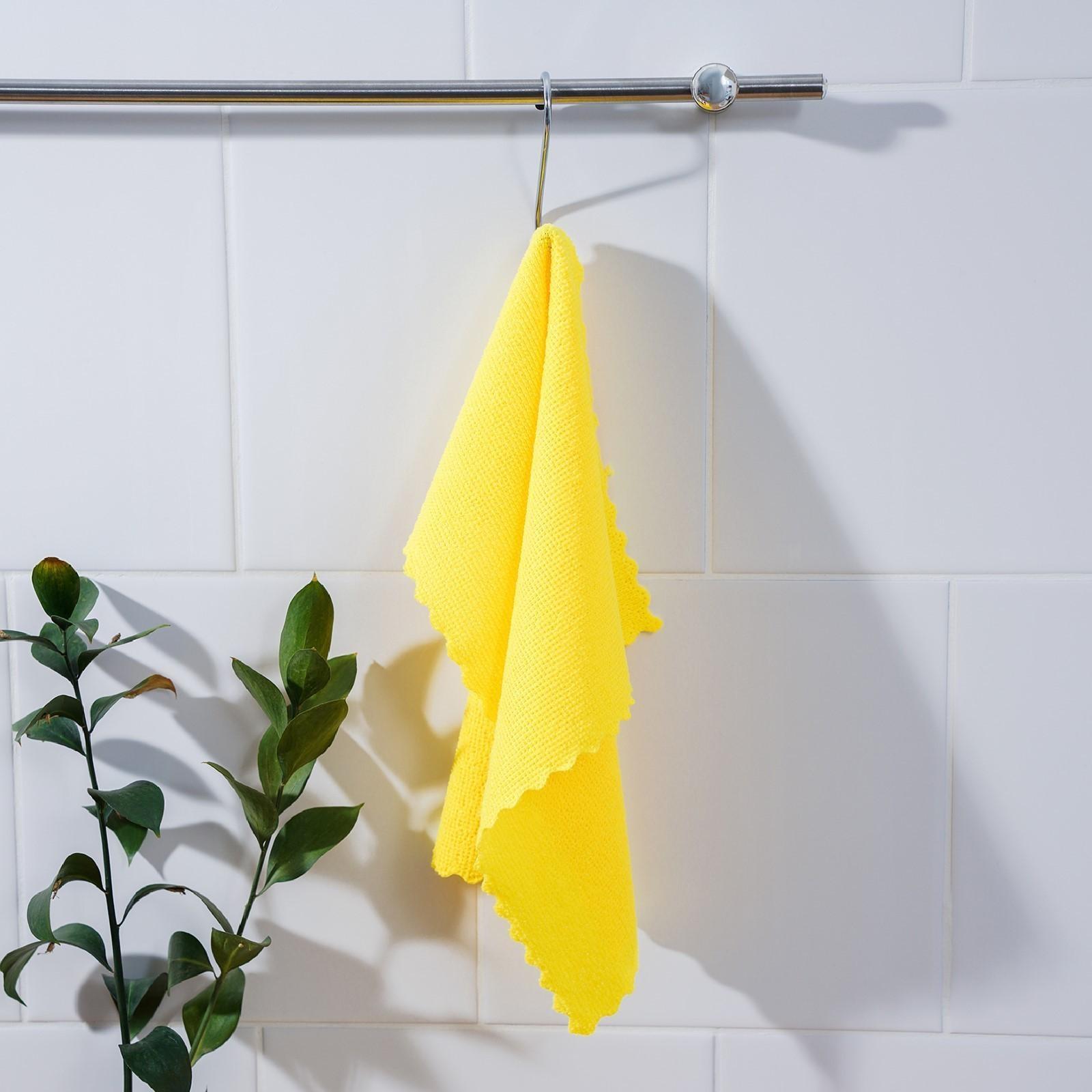 Салфетки универсальные Доляна «Промо», 180 гр, 5 шт, 30×30 см, микрофибра, ультразвуковая обработка края