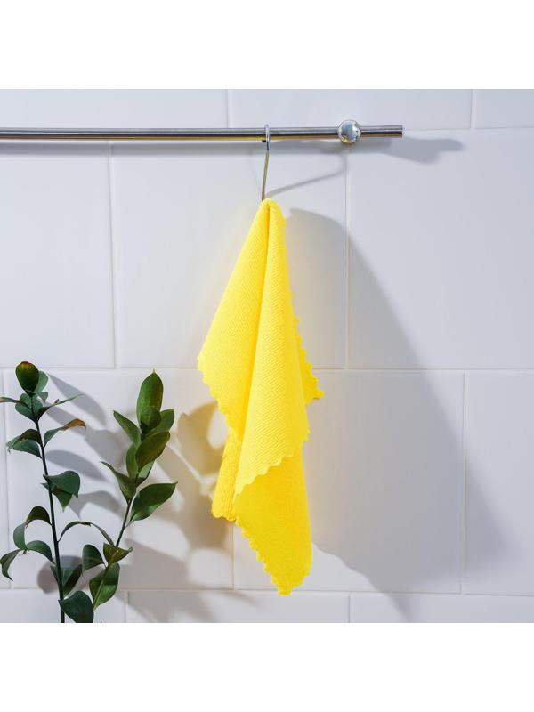 Салфетки универсальные Доляна «Промо», 180 гр, 5 шт, 30×30 см, микрофибра, ультразвуковая обработка края