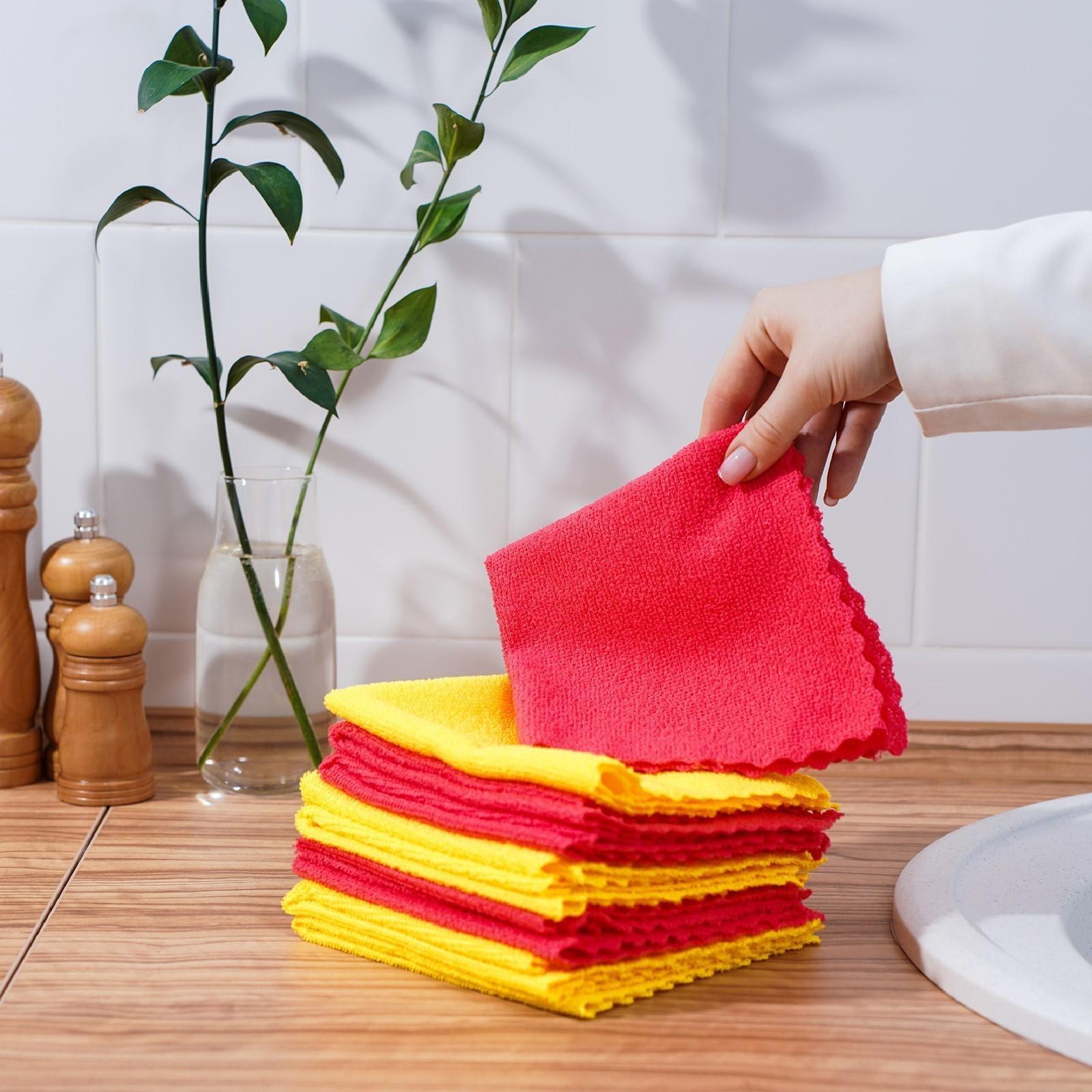 Салфетка универсальная Доляна «Промо», 180 гр, 10 шт, 30×30 см, микрофибра, ультразвуковая обработка края