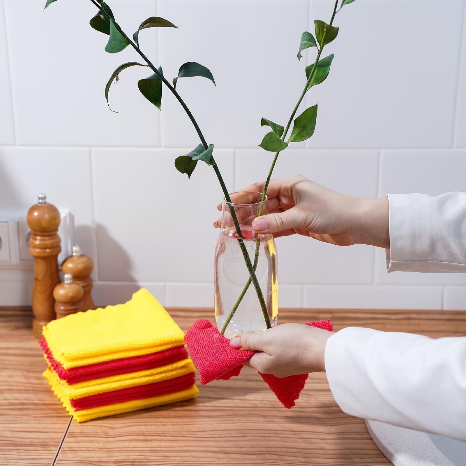 Салфетка универсальная Доляна «Промо», 180 гр, 10 шт, 30×30 см, микрофибра, ультразвуковая обработка края