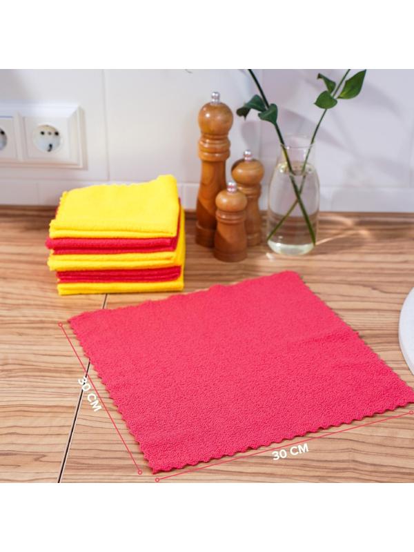 Салфетка универсальная Доляна «Промо», 180 гр, 10 шт, 30×30 см, микрофибра, ультразвуковая обработка края