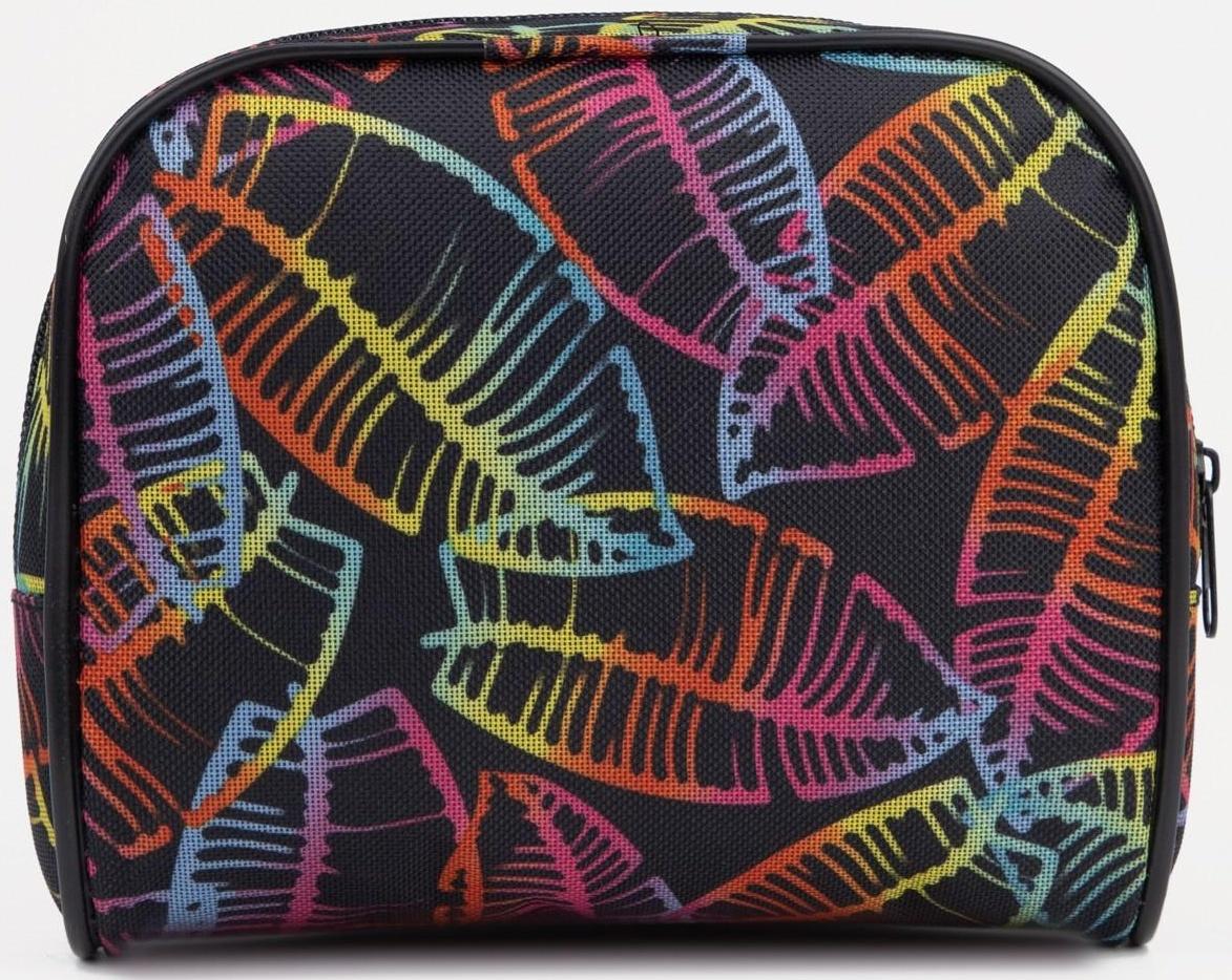 Косметичка на молнии, с подкладом, наружный карман, цвет чёрный