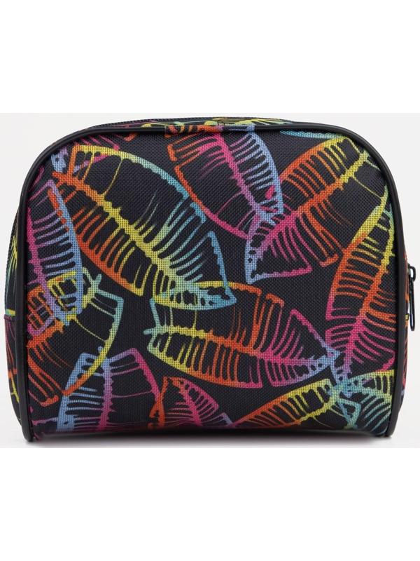 Косметичка на молнии, с подкладом, наружный карман, цвет чёрный