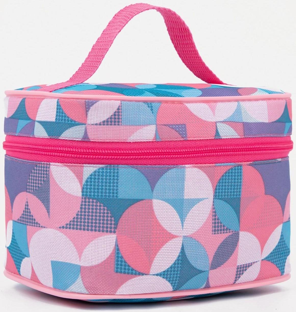 Косметичка на молнии, с подкладом, цвет розовый