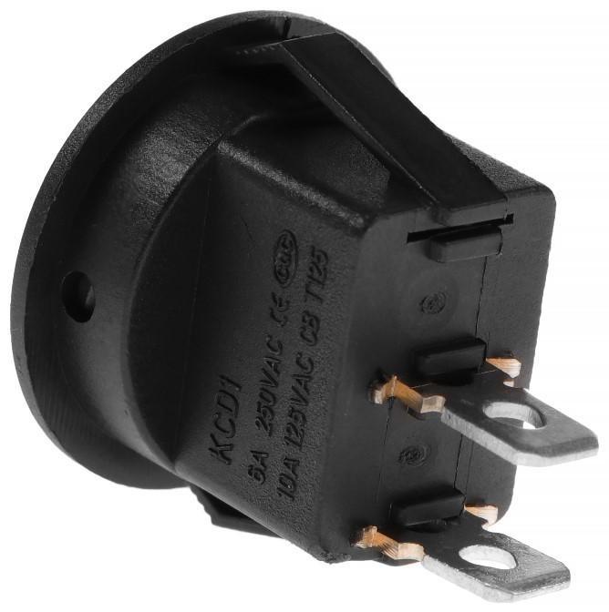 Кнопка - выключатель, без подсветки, черный, 6- 10 А, Т25