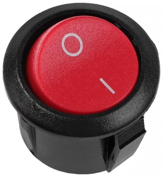 Кнопка - выключатель, без подсветки, красный, 3-6 А, 8889