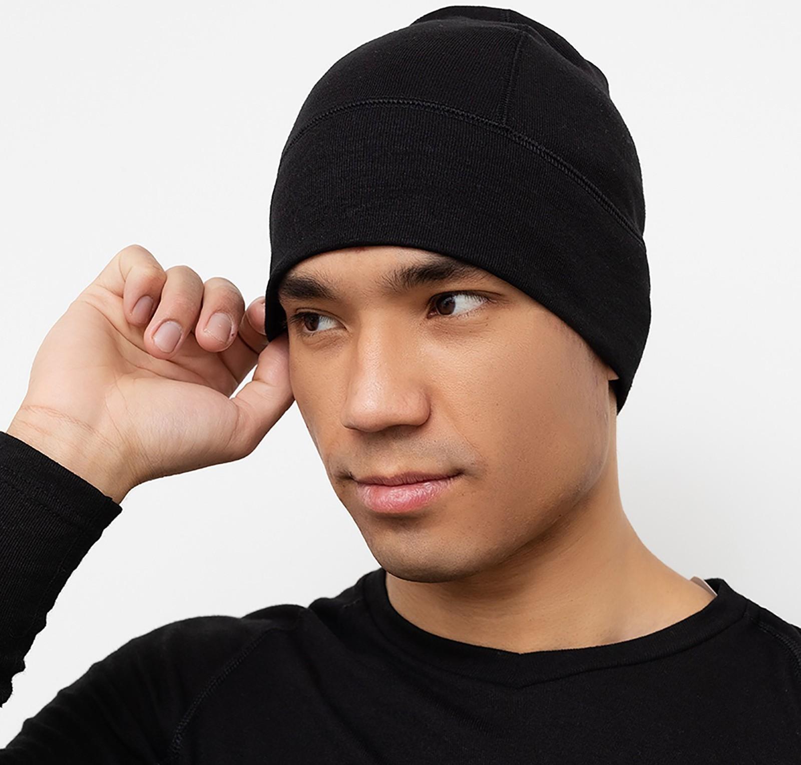 Шапка мужская «ТЕРМО», цвет чёрный, размер 55