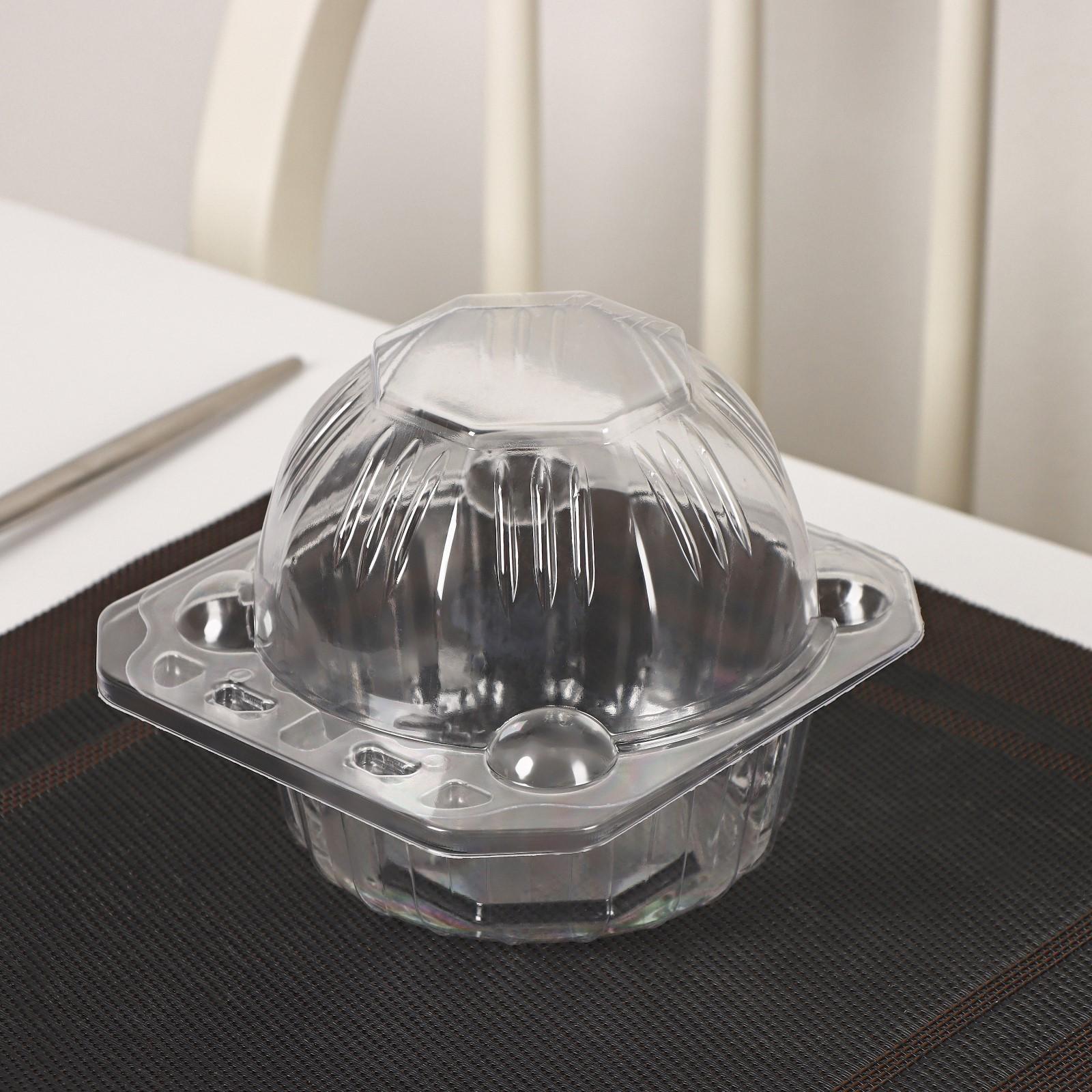 Упаковка для десертов с неразьёмной крышкой, 13×14×10,5 см, 360 шт/уп.