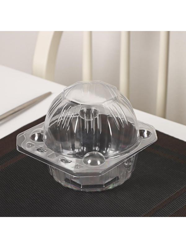 Упаковка для десертов с неразьёмной крышкой, 13×14×10,5 см, 360 шт/уп.