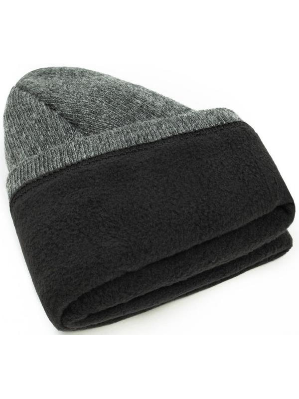 Шапка мужская зимняя, цвет темный микс, размер 56-58