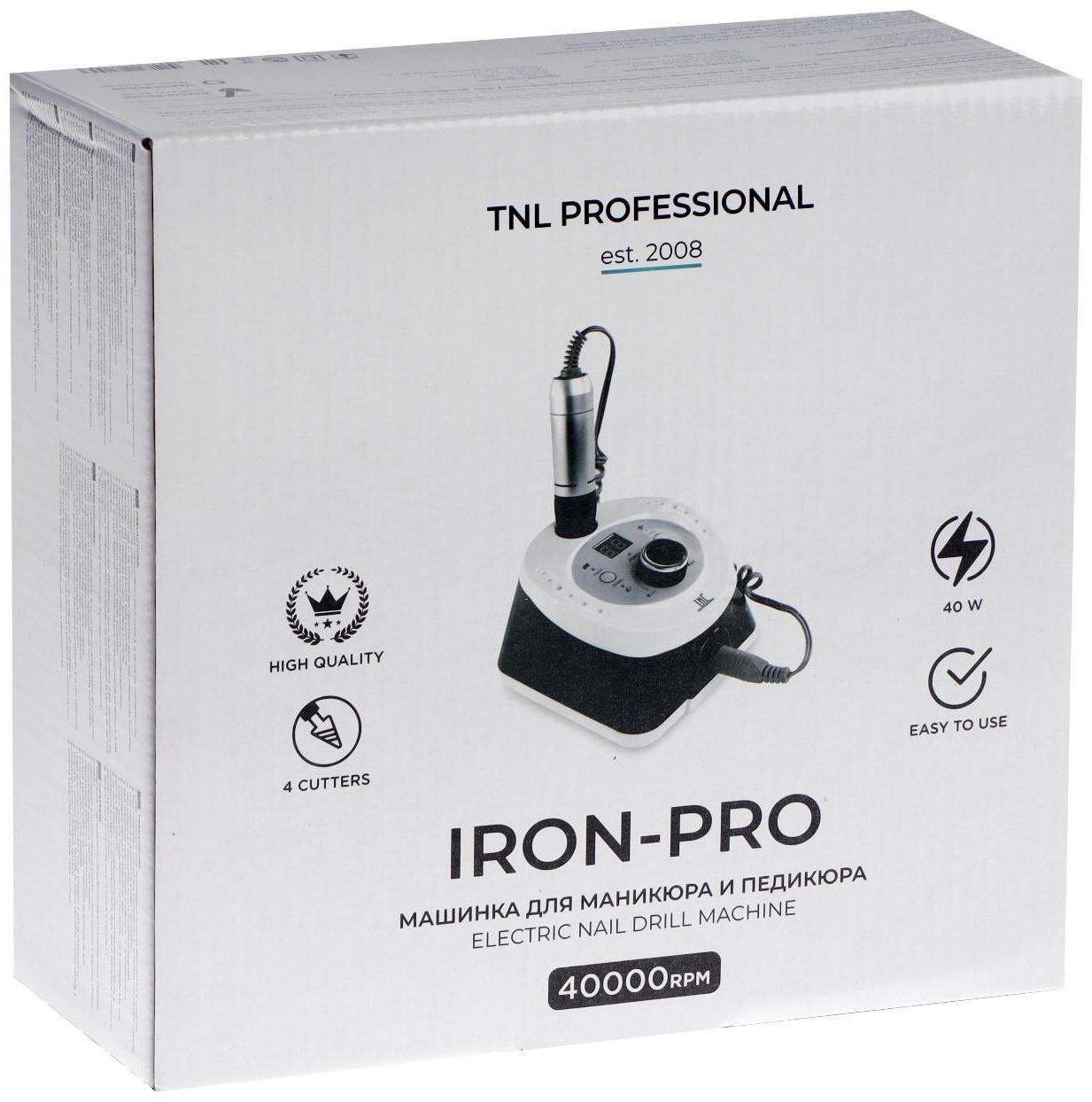 Аппарат для маникюра и педикюра TNL Iron-Pro IP-40, 40 000 об/мин, 40 Вт, розово-белый