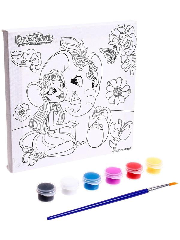 Набор для детского творчества Энчантималс, холст для росписи 15 × 15 см