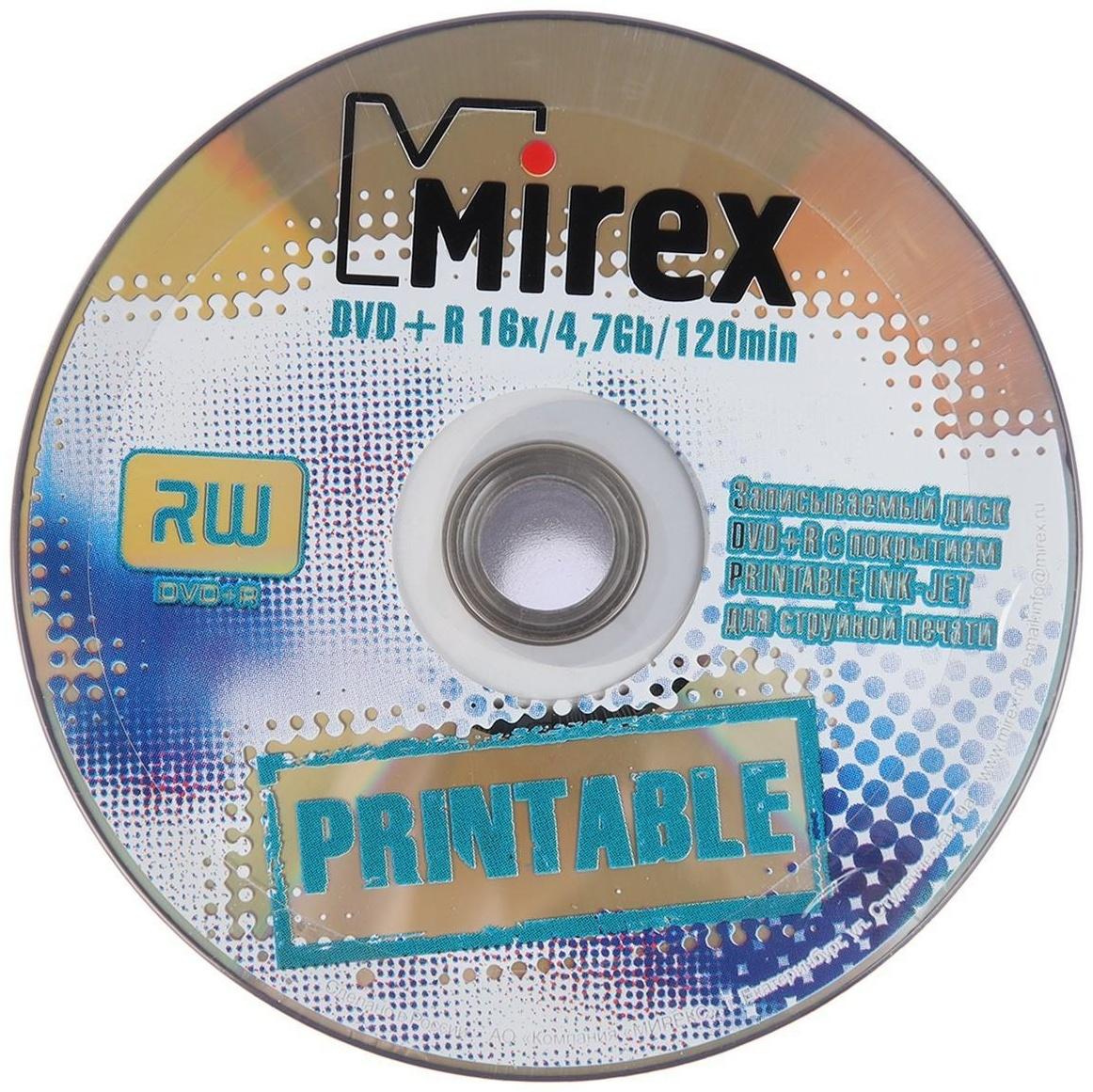 Диск DVD+R printable inkjet 100, 16x, 4.7 Гб