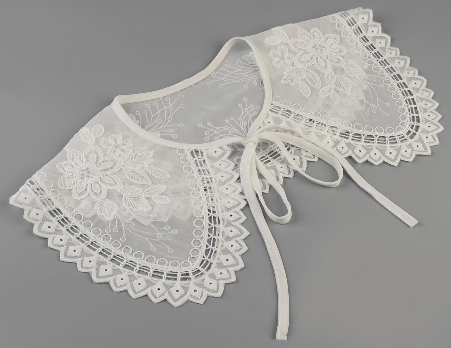 Воротник ажурный, 24 × 55 см, цвет белый