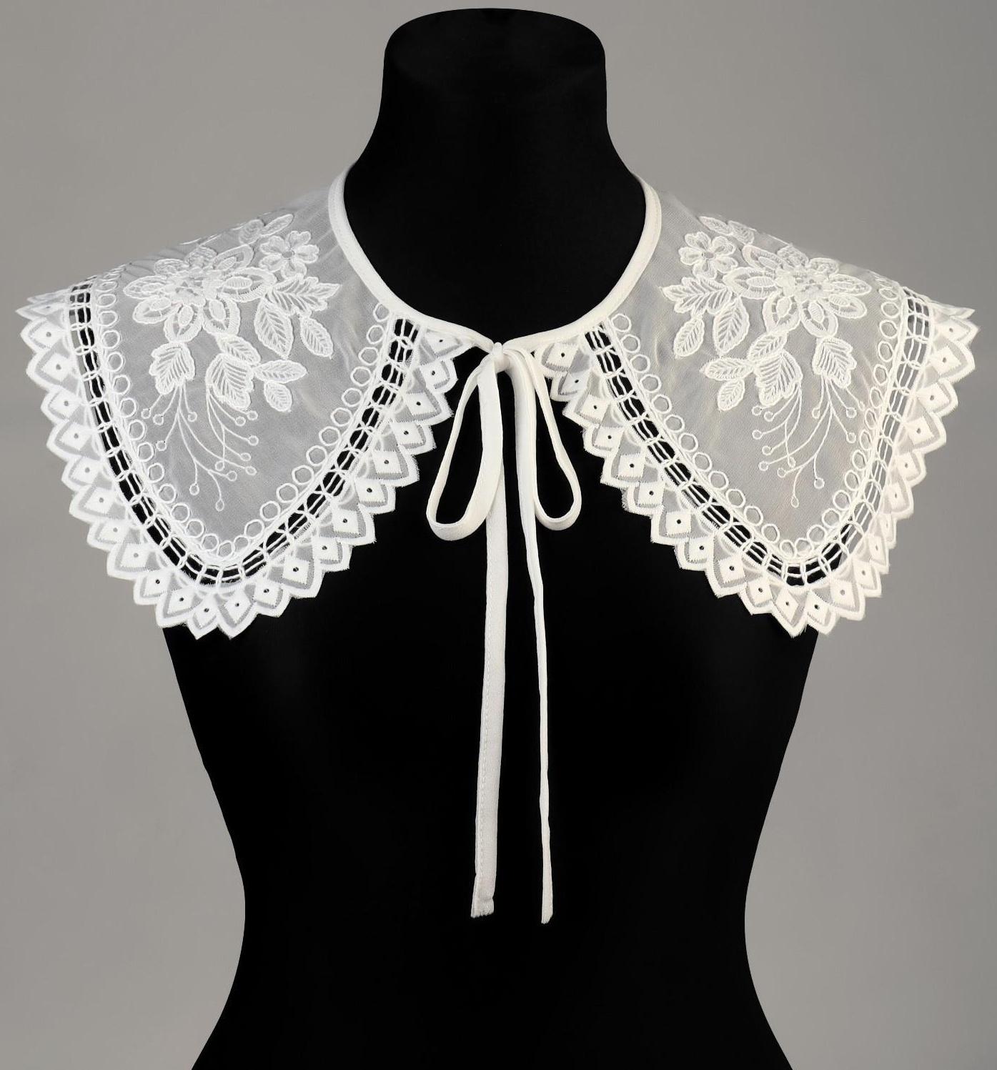 Воротник ажурный, 24 × 55 см, цвет белый