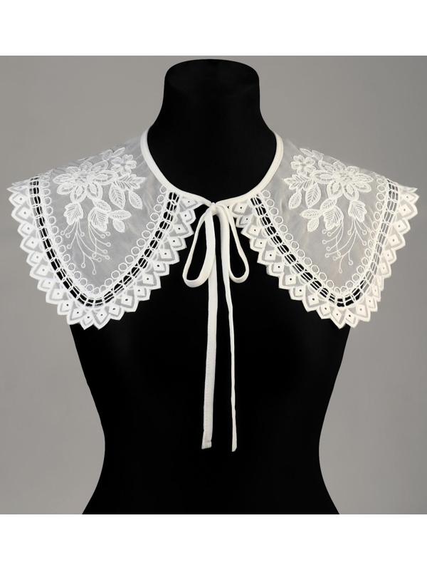 Воротник ажурный, 24 × 55 см, цвет белый