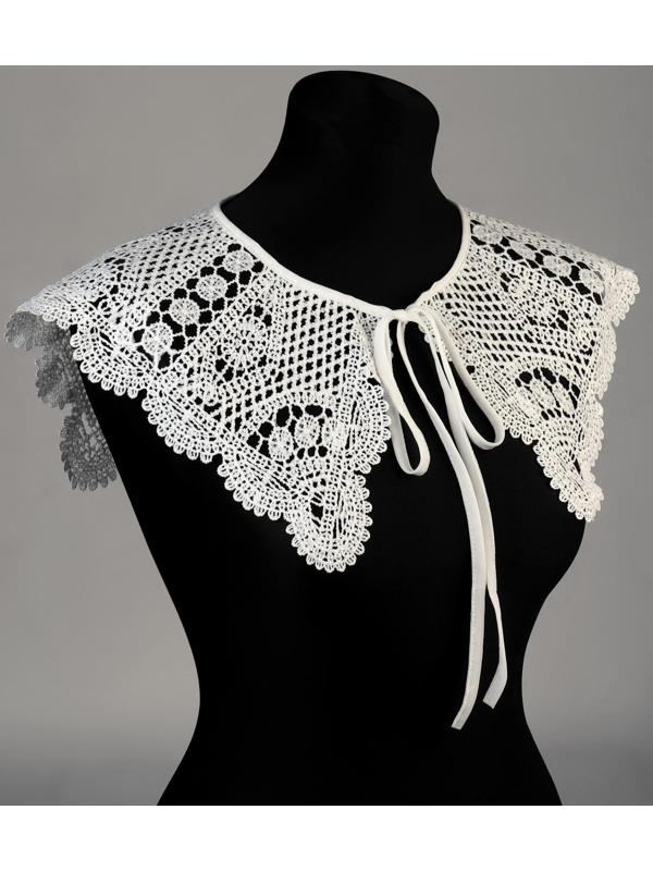 Воротник кружевной, 46 × 44 см, цвет белый