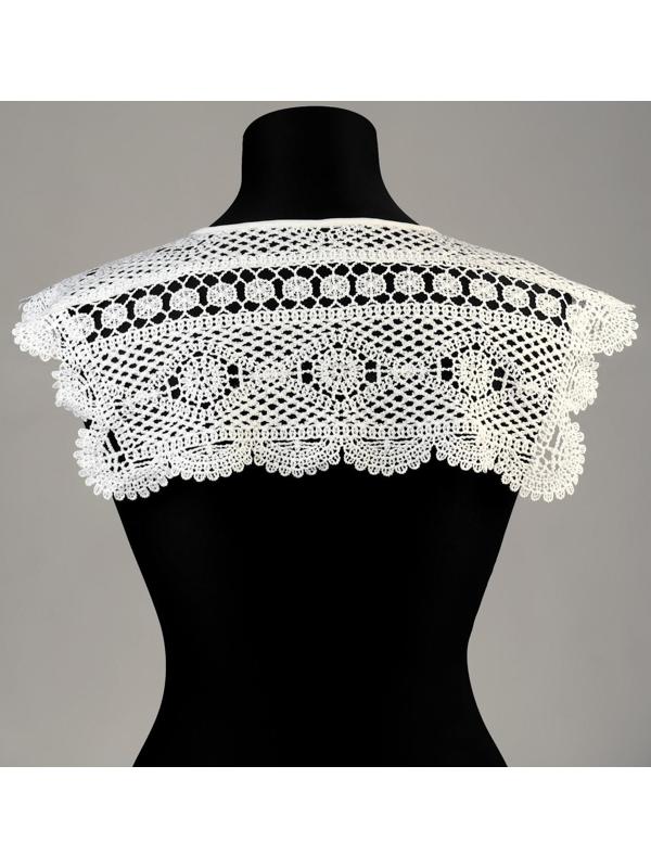 Воротник кружевной, 46 × 44 см, цвет белый