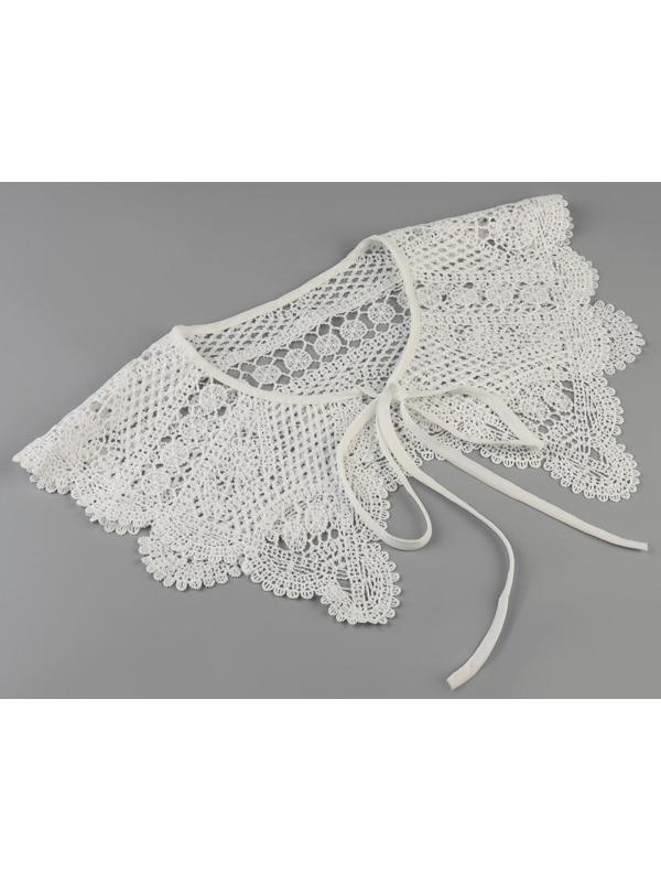 Воротник кружевной, 46 × 44 см, цвет белый