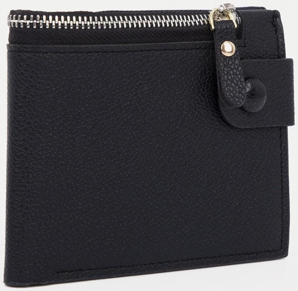 Портмоне на кнопке, цвет чёрный
