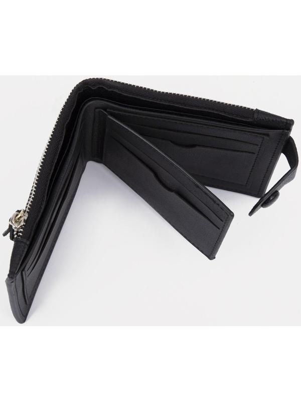 Портмоне на кнопке, цвет чёрный