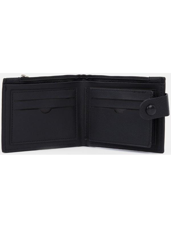 Портмоне на кнопке, цвет чёрный