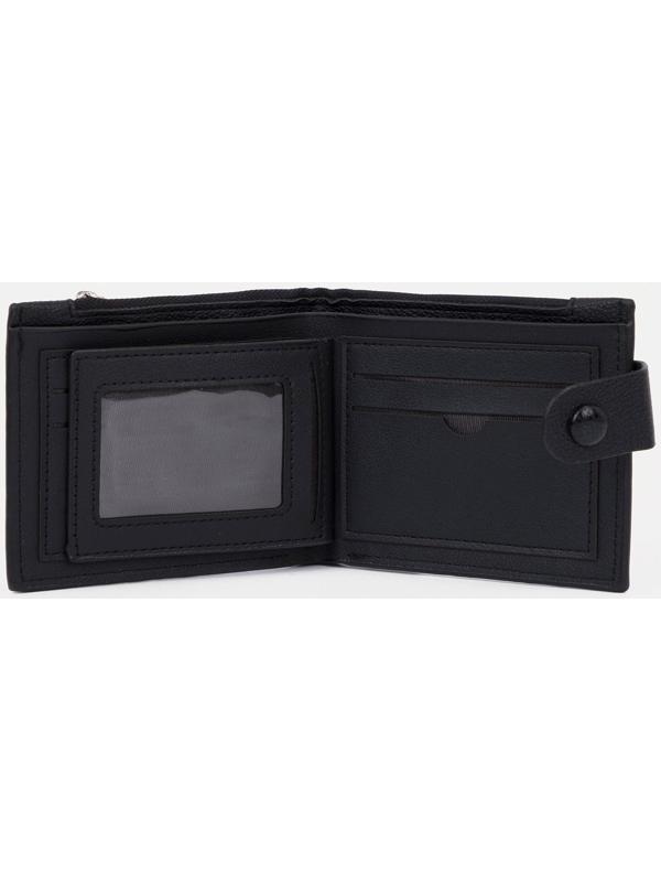 Портмоне на кнопке, цвет чёрный