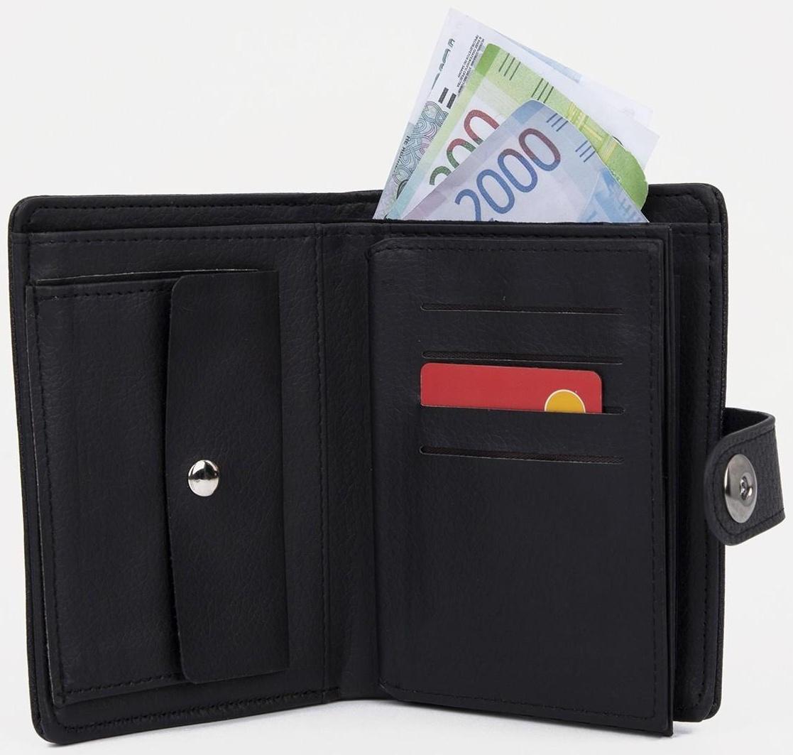 Портмоне на магните, отдел для автодокументов и паспорта, цвет чёрный