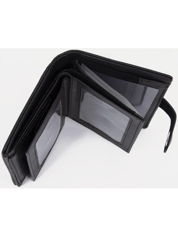 Портмоне на магните, отдел для автодокументов и паспорта, цвет чёрный