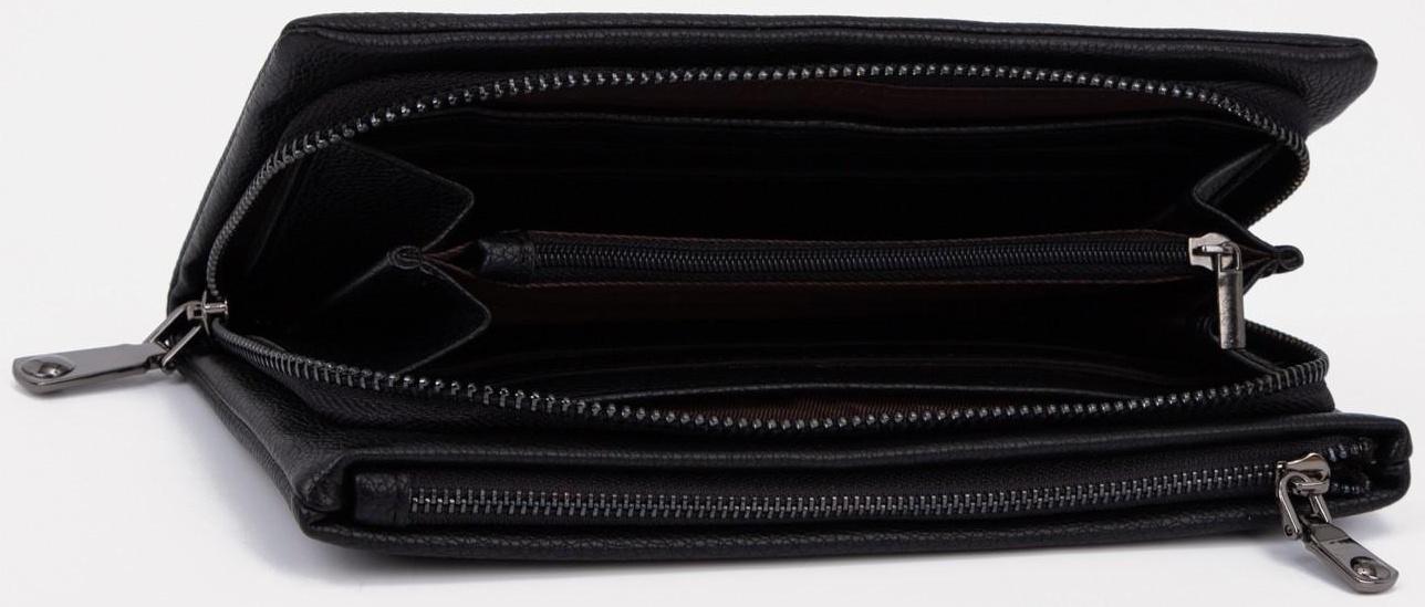 Портмоне на молнии, цвет чёрный