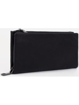 Портмоне на молнии, цвет чёрный