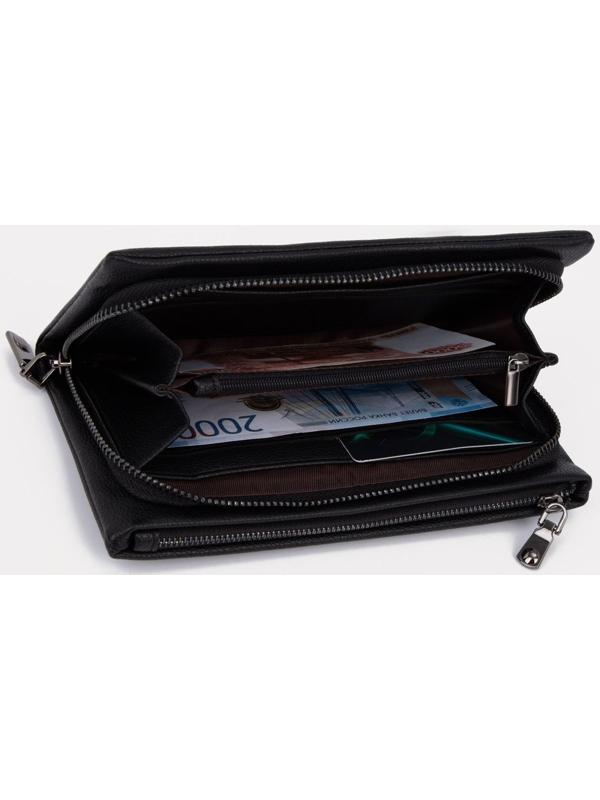 Портмоне на молнии, цвет чёрный