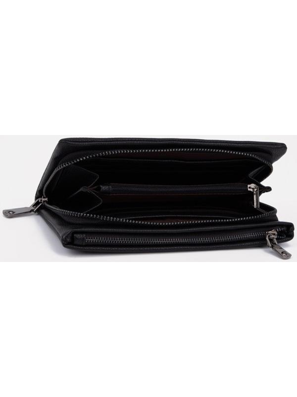 Портмоне на молнии, цвет чёрный