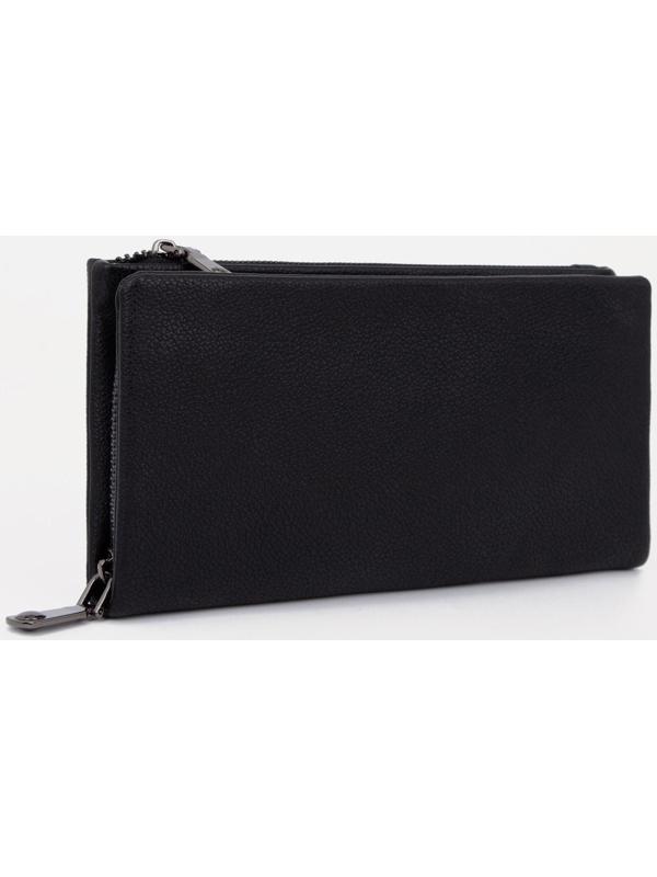 Портмоне на молнии, цвет чёрный
