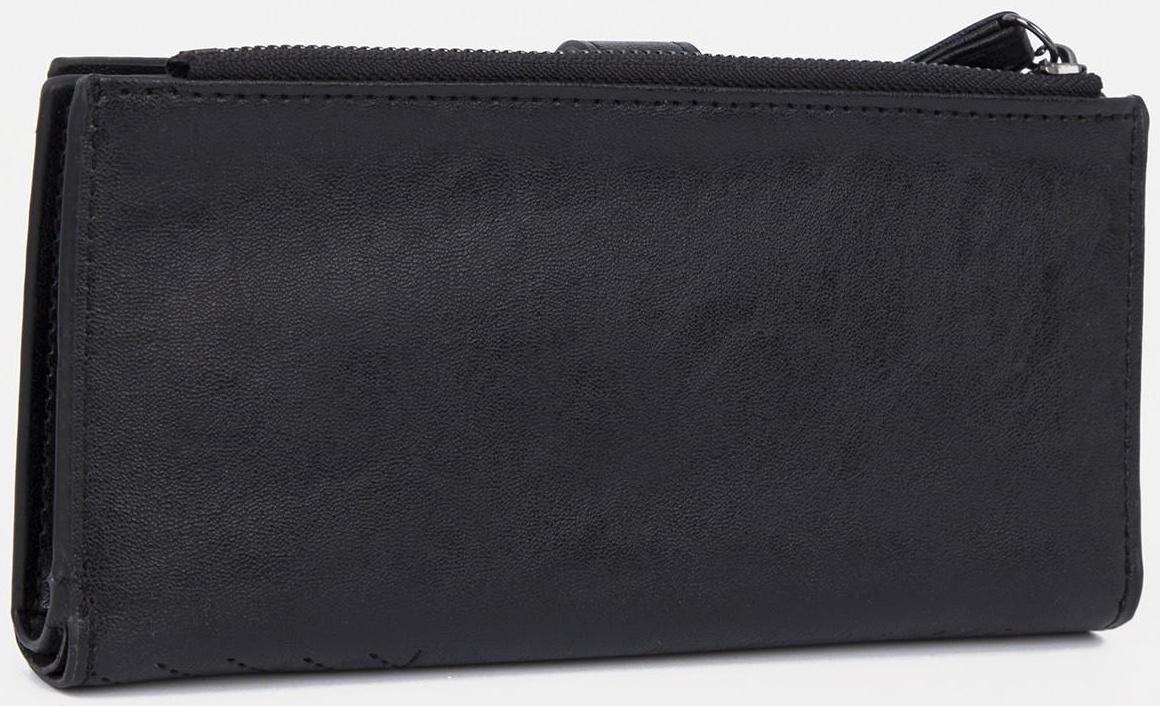 Портмоне на кнопке, цвет чёрный