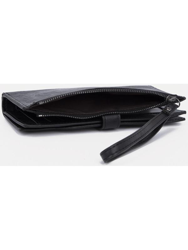 Портмоне на кнопке, цвет чёрный