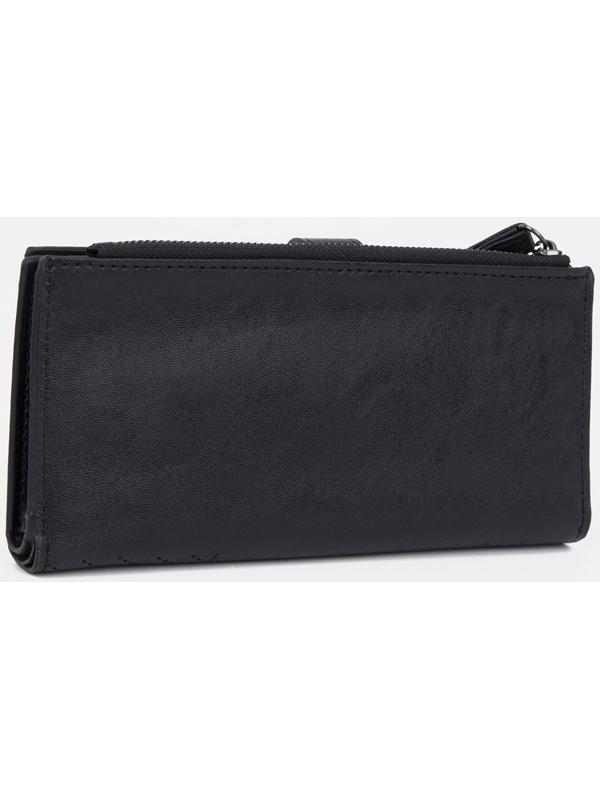 Портмоне на кнопке, цвет чёрный